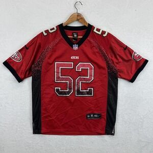 San Francisco 49ers Football Jersey Mens Medium Red NFL Nike Willis 52 On Field